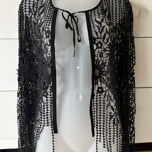Chic Black Lace Cardigan